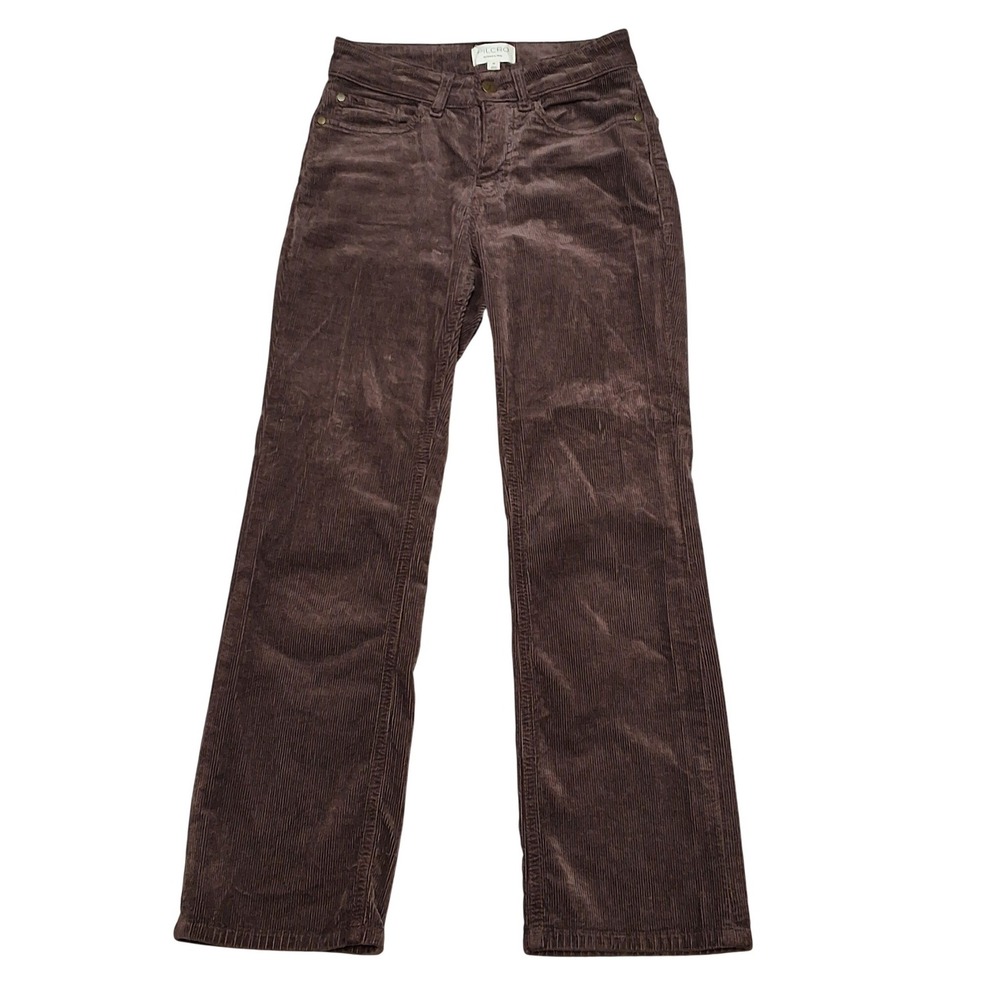 Pilcro and the Letterpress Brown Corduroy Straight Leg Pants Womens 26 Mid Rise - Picture 2 of 6